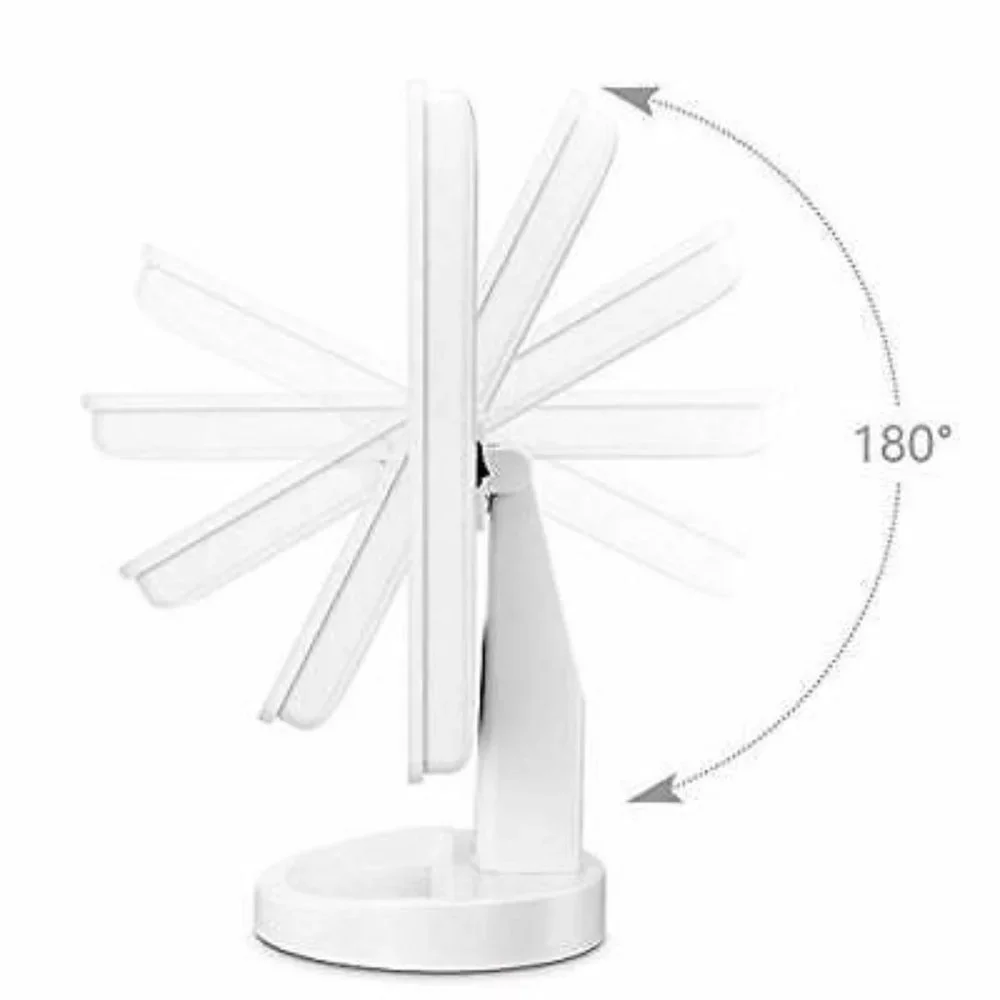 Tri-Fold Vanity Mirror with LED Lights, Touch Screen and 3X Magnification